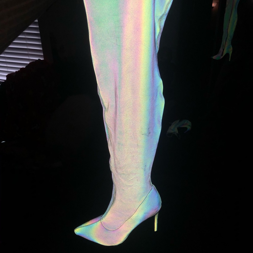 Poster girl million reflective high thigh boot